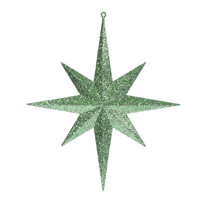 Vickerman 15.75" Celadon Iridescent Glitter Bethlehem Star Christmas Ornament