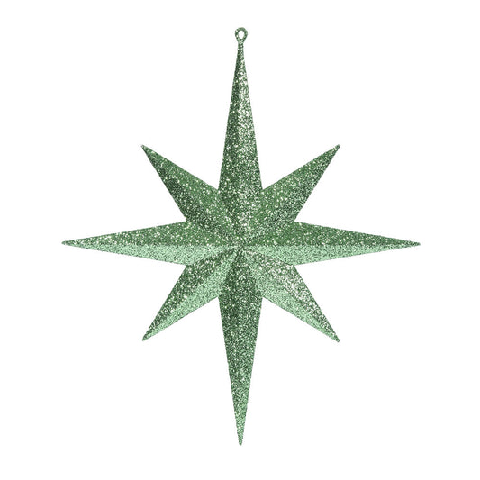Vickerman 15.75" Celadon Iridescent Glitter Bethlehem Star Christmas Ornament