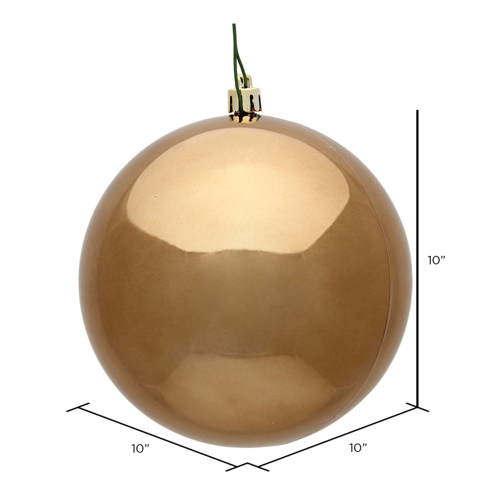 Vickerman 10" Mocha Shiny Ball Ornament