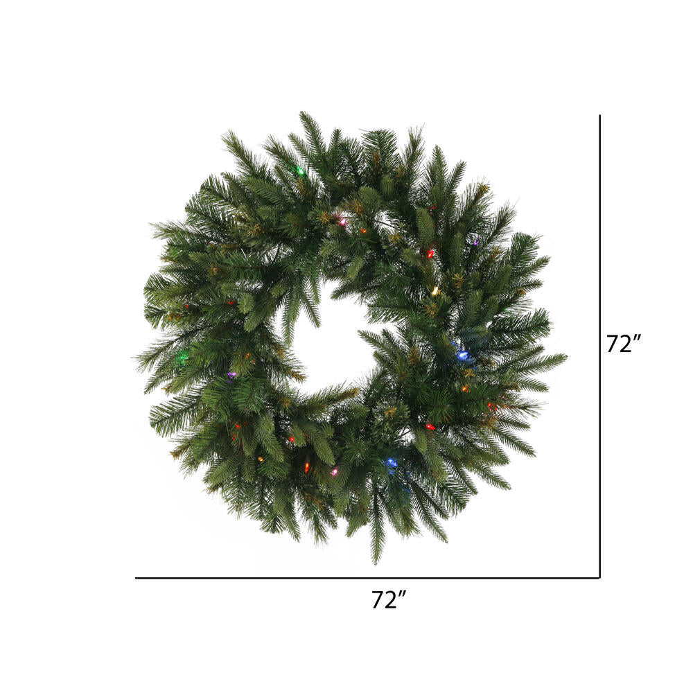 Vickerman 72" Cashmere Artificial Christmas Wreath Multi-Colored Dura-lit LED Lights