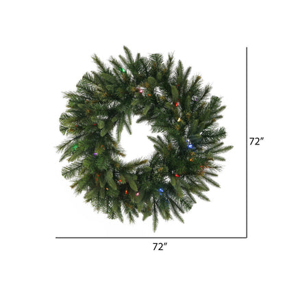 Vickerman 72" Cashmere Artificial Christmas Wreath Multi-Colored Dura-lit LED Lights