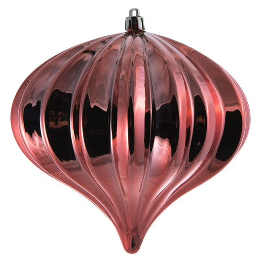 Vickerman 5.7" x 5.5" Coral Shiny Onion Christmas Ornament UV treated Set of 3