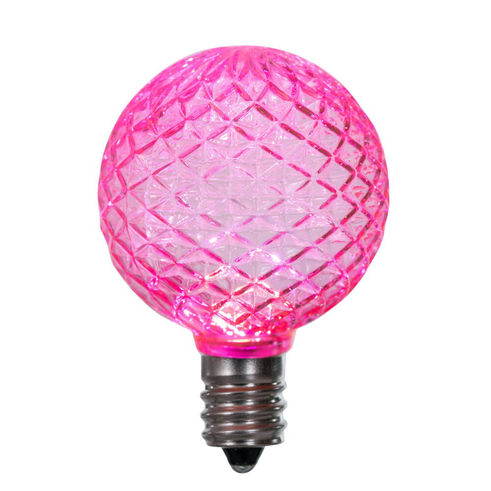 Vickerman G40 LED Pink Replacement Bulb package of 25