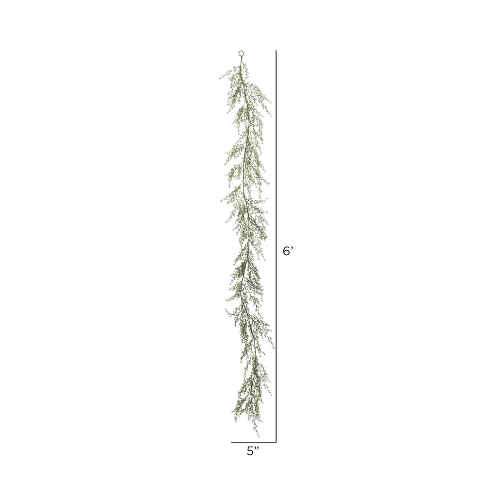 Vickerman 6' Artificial Green Fairhill Leaf Garland.