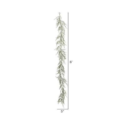 Vickerman 6' Artificial Green Fairhill Leaf Garland.