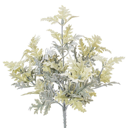 Vickerman 16" Artificial Green Flocked Dusty Miller Bush Set of 2
