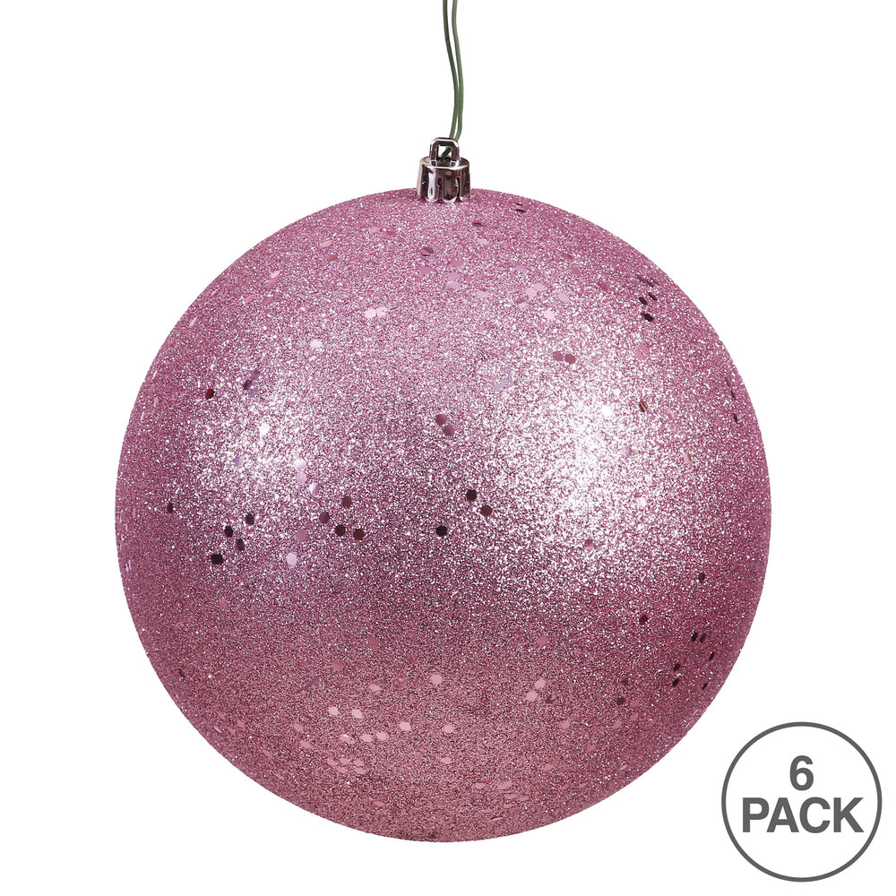 Vickerman 4" Mauve Sequin Ball Ornament 6 per Bag