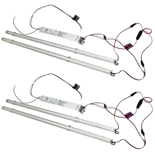 Damar- 4Ft Magnetic LED Troffer Retrofit Kit 40W 5200 Lumens 4000K Cool White Dimmable 110? Beam Angle 100-277V Pack of 2- Fluorescent Replacement Panel Strip Light Easy Install No Tools Required