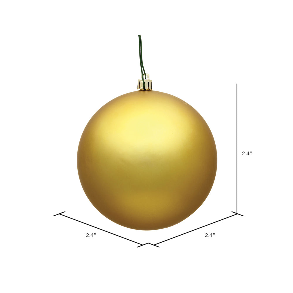 Vickerman 2.4" Gold Matte Ball Ornament 24 per Bag