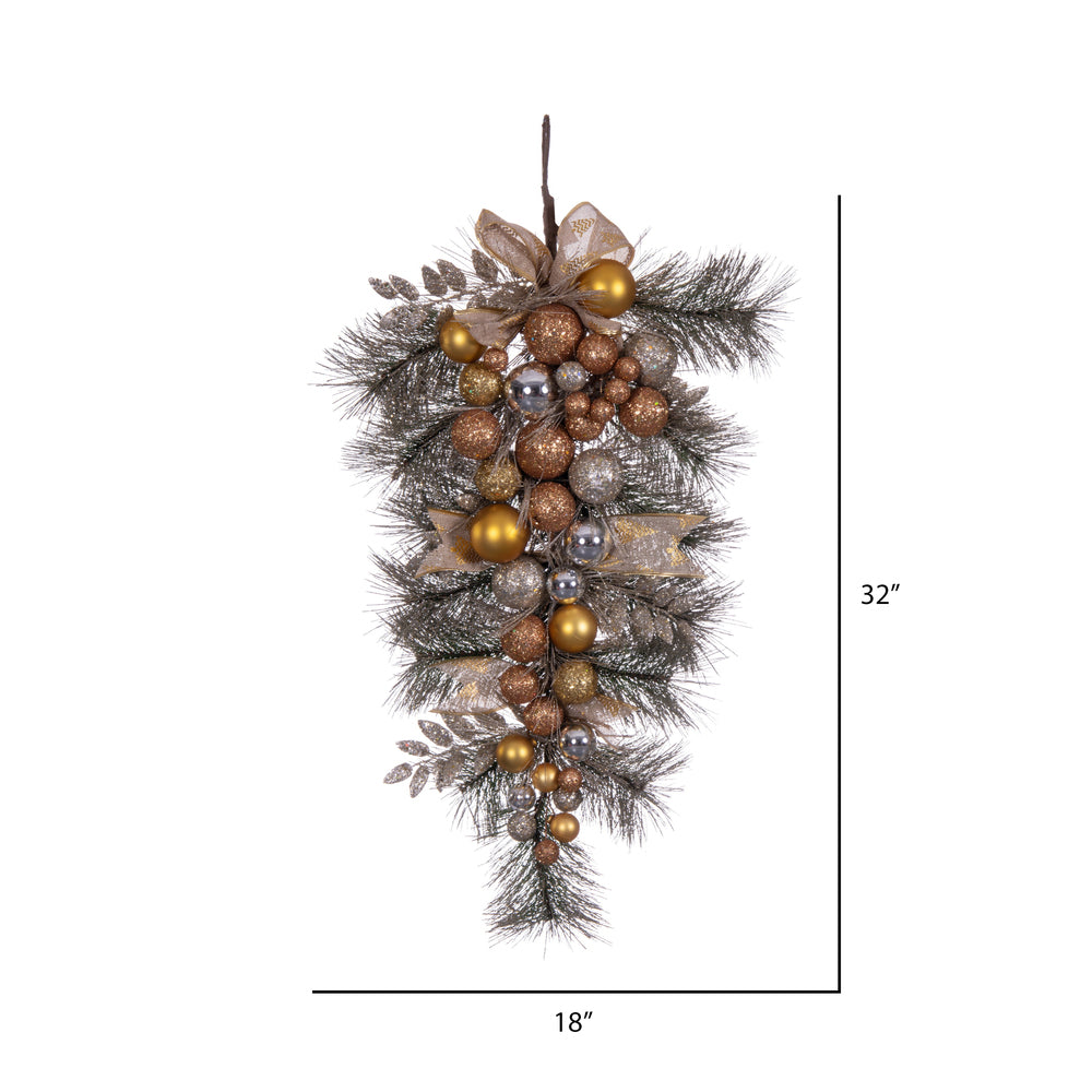 Vickerman 32" Copper and Gold Deco Teardrop
