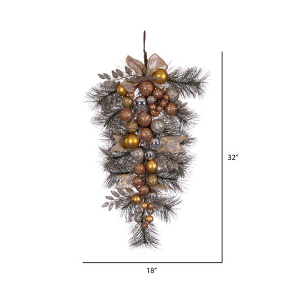 Vickerman 32" Copper and Gold Deco Teardrop