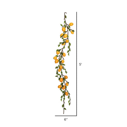 Vickerman 5' Artificial Green and Yellow Lemon Garland.