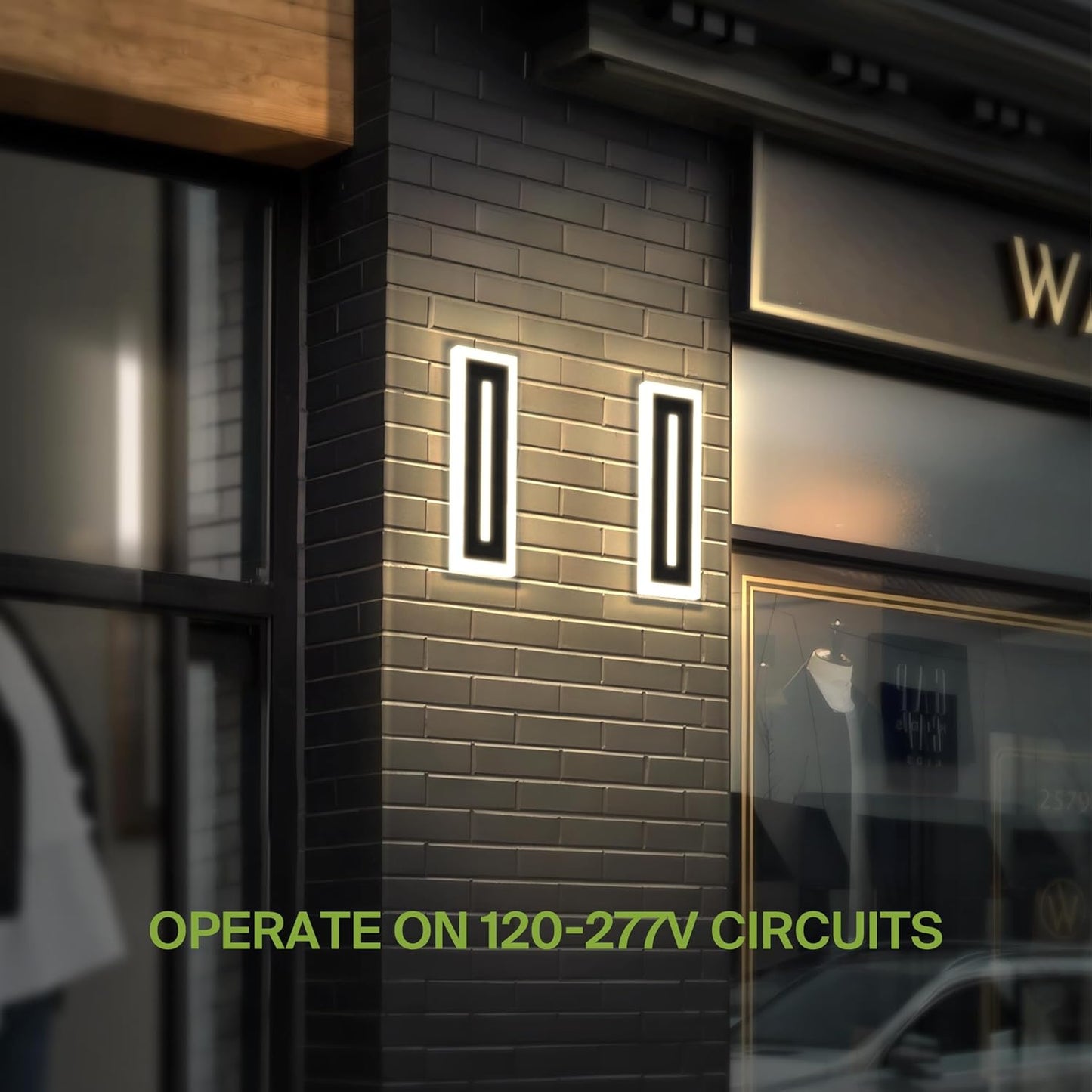 ASD Lighting LED Outdoor Wall Sconce with Center Light 18" 18W 120-277V CCT Selectable 3000/4000/5000K Dimmable Black ETL