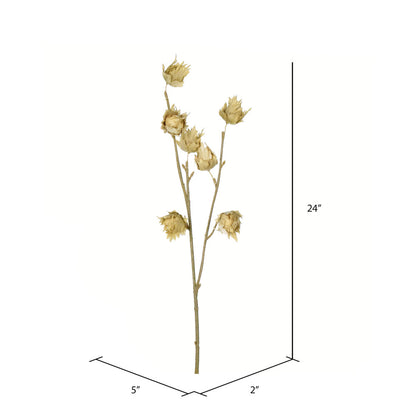 Vickerman 24" Artificial Green Hibiscus Spray. Includes 3 sprays per pack.