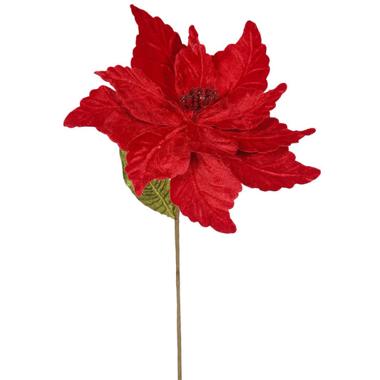 Vickerman 22" Red Poinsettia Artificial Christmas Flower 6 per Bag