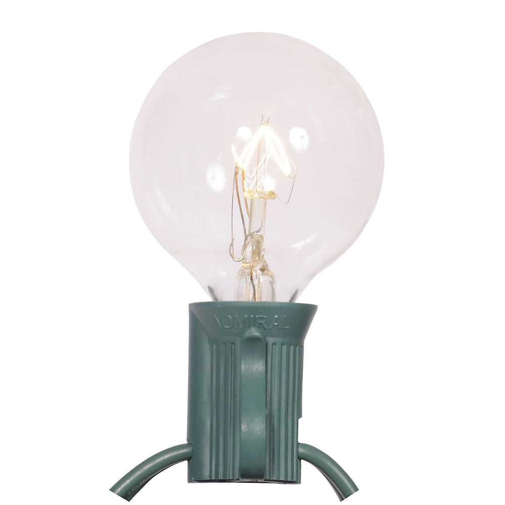 Vickerman 25 Clear G40 Twinkle Light on Green Wire Christmas Light Strand