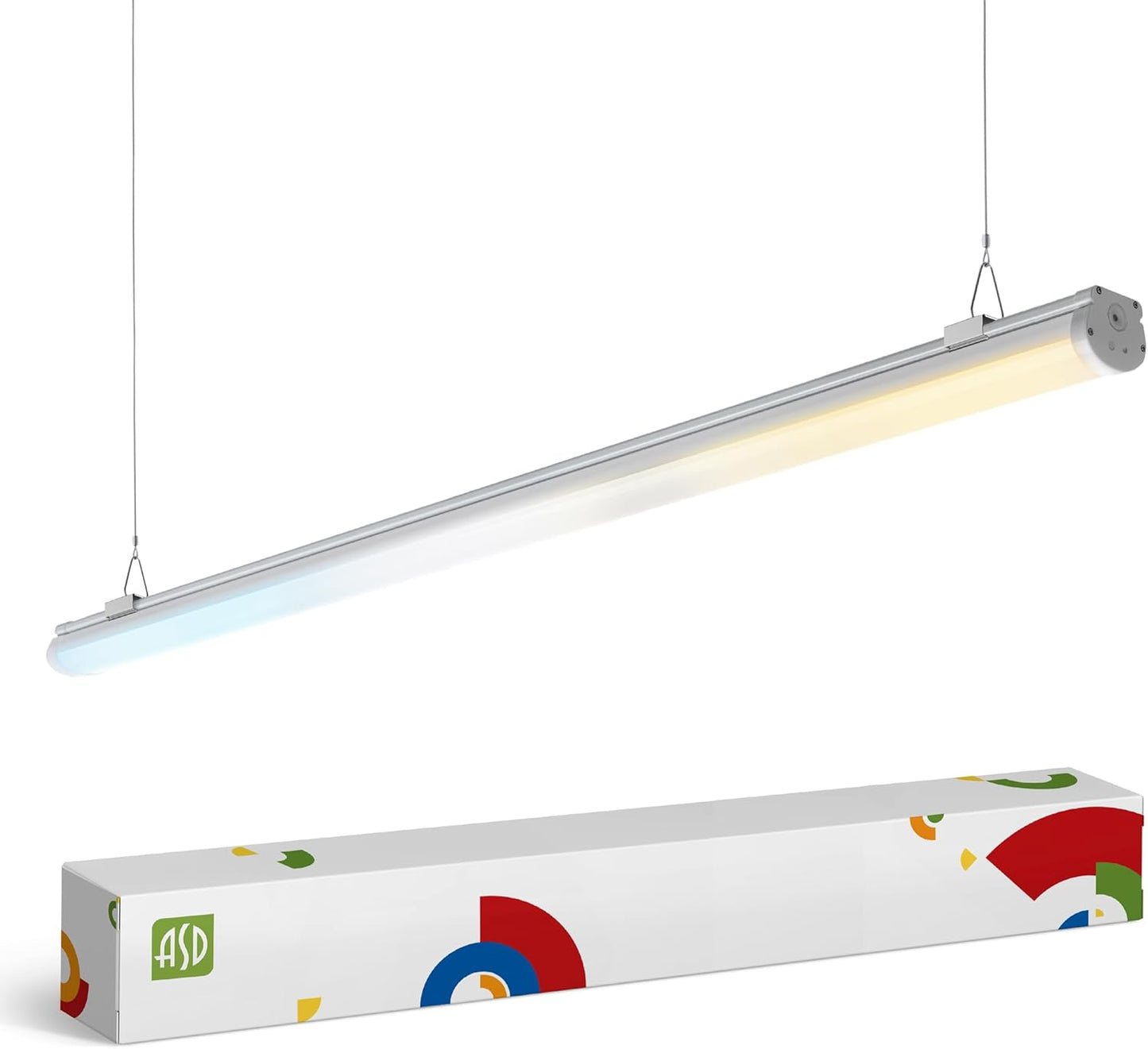 ASD Lighting LED Seamless Vapor Proof Fixture 8ft 64/96/120W 120-277V 0-10V Dimmable 125Lm/W 3500/4000/5000K White UL DLC Standard