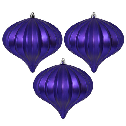 Vickerman 5.7" Purple Matte Onion Christmas Ornament UV treated Set of 3