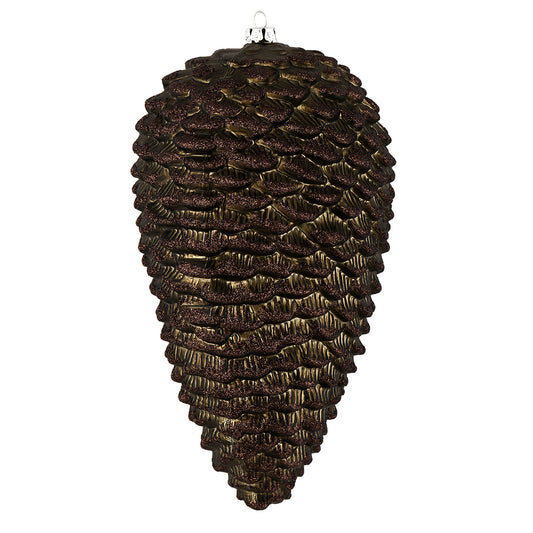 Vickerman 10" Gunmetal Matte Glitter Pinecone 2/Box. 2 per box.