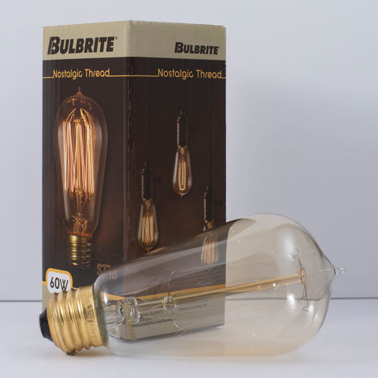 Bulbrite NOS60-1910 60 Watt Incandescent Nostalgic 1910 Thread A19, Medium Base, Antique Finish