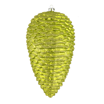 Vickerman 7" Lime Matte Glitter Pinecone Christmas Ornament 4 per set