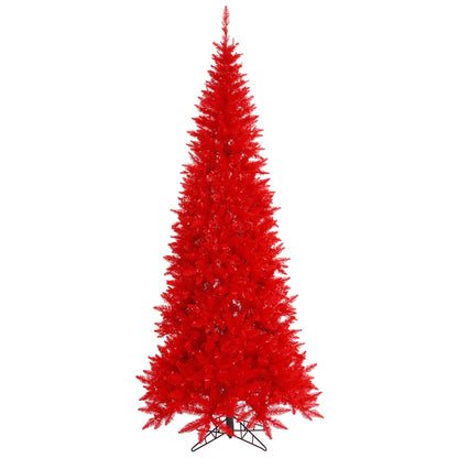 Vickerman 7.5' Red Fir Slim Artificial Christmas Tree Unlit