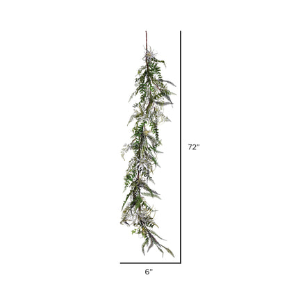 Vickerman 72" Artificial Green Fern Garland.