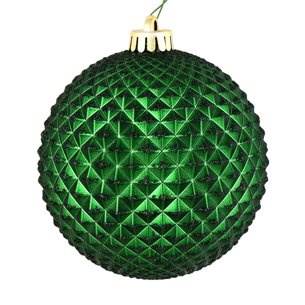 Vickerman 2.75" Emerald Durian Glitter Ball Ornament 12 per Bag