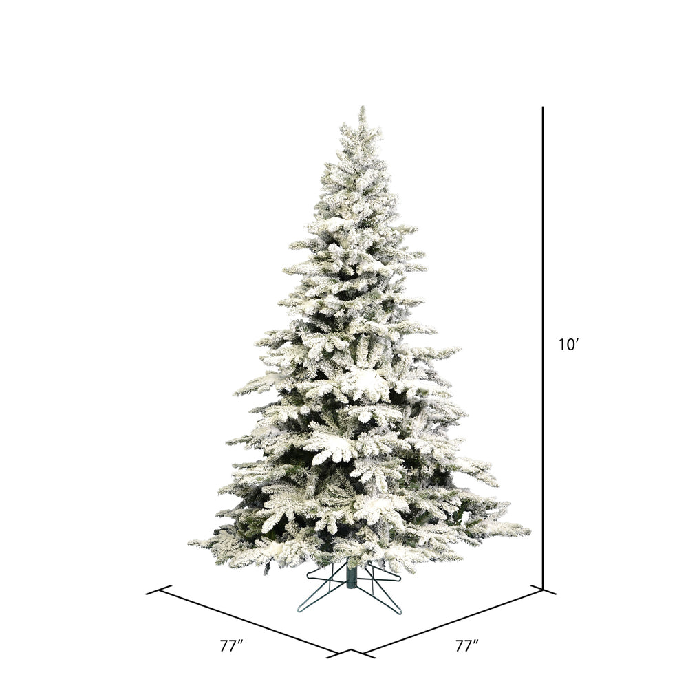 Vickerman 10' Flocked Utica Fir Artificial Christmas Tree Unlit