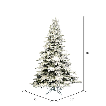 Vickerman 10' Flocked Utica Fir Artificial Christmas Tree Unlit