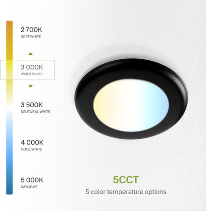 ASD Lighting LED Disk Light 4inch 10W 120V Triac 2700/3000/3500/4000/5000K Black UL