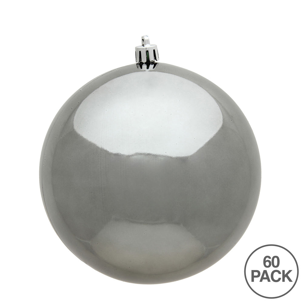 Vickerman 3" Pewter Shiny Ball Ornament 32 per Box