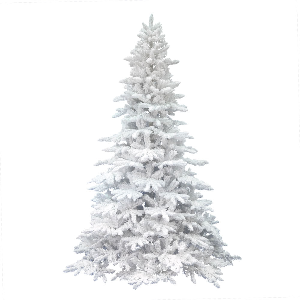 Vickerman 14' Flocked White Spruce Artificial Christmas Tree Unlit
