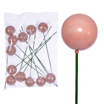 Vickerman 3" x 18" Rose Gold Pearl Ball Ornament Stick 12 per bag.