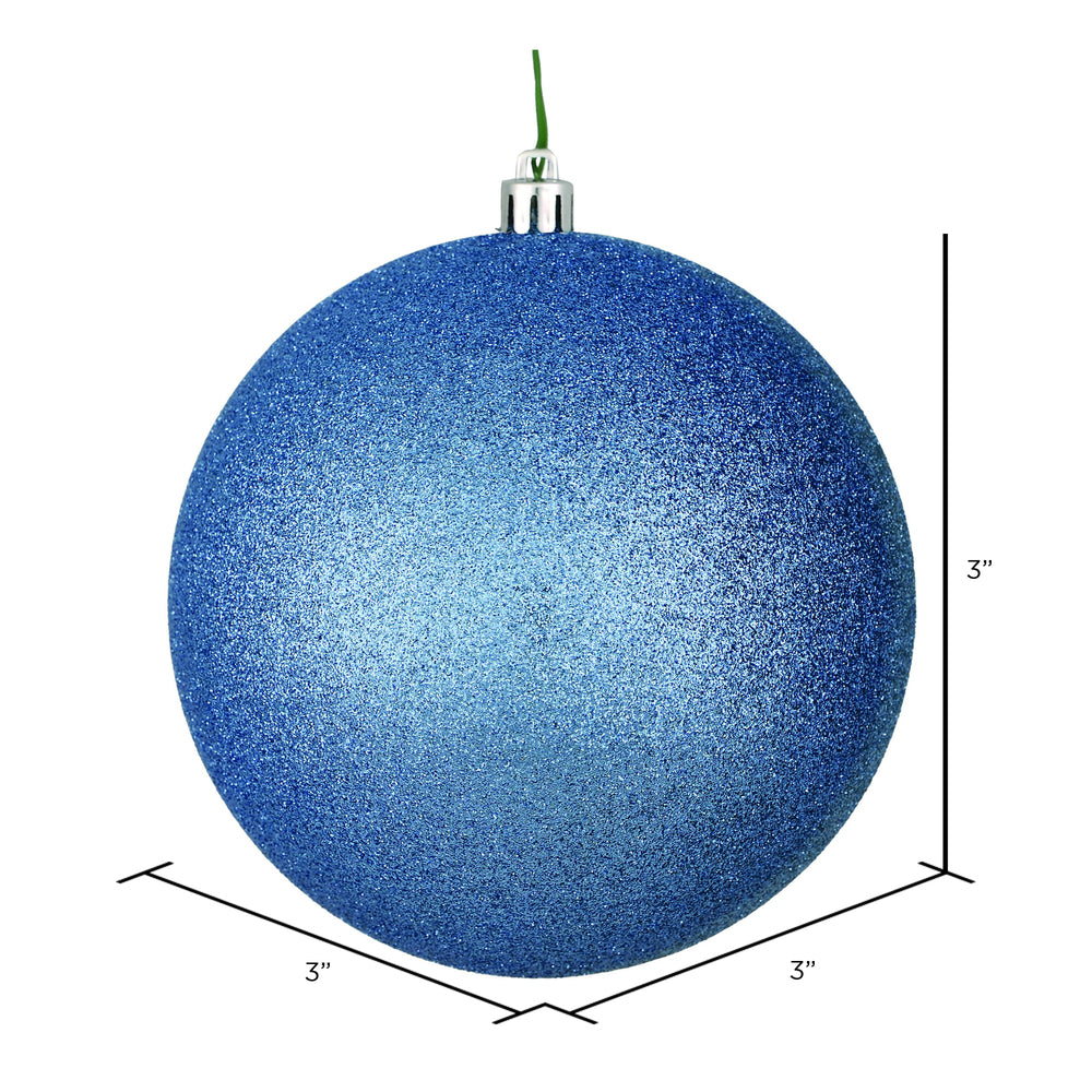 Vickerman 3" Periwinkle Glitter Ball Ornament 12 per Bag