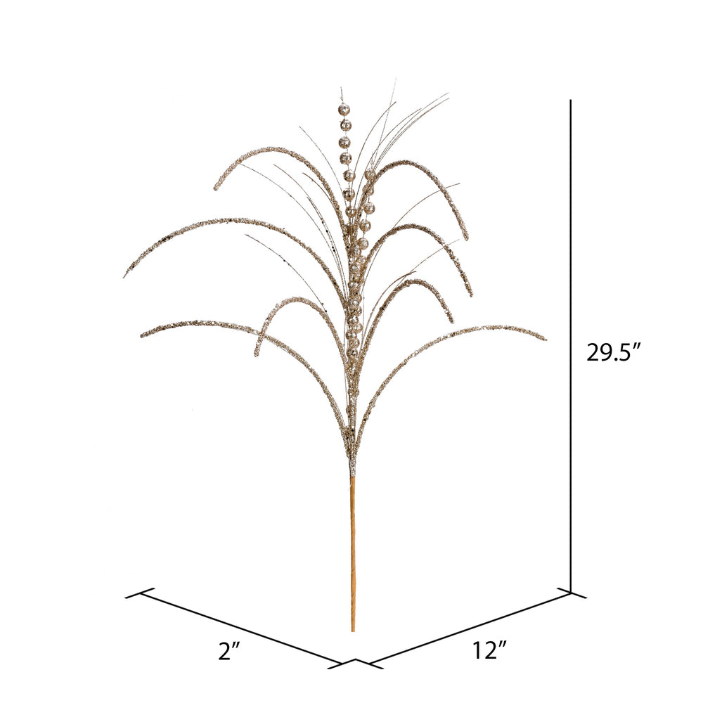 Vickerman 29" Champagne Glitter Harvest Artificial Christmas Spray. Includes 6 sprays per pack.
