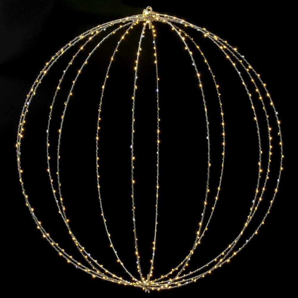 Vickerman 600 lights x 30" Warm White LED Ball Steel Wire Silhouette Light.
