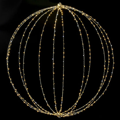 Vickerman 600 lights x 30" Warm White LED Ball Steel Wire Silhouette Light.