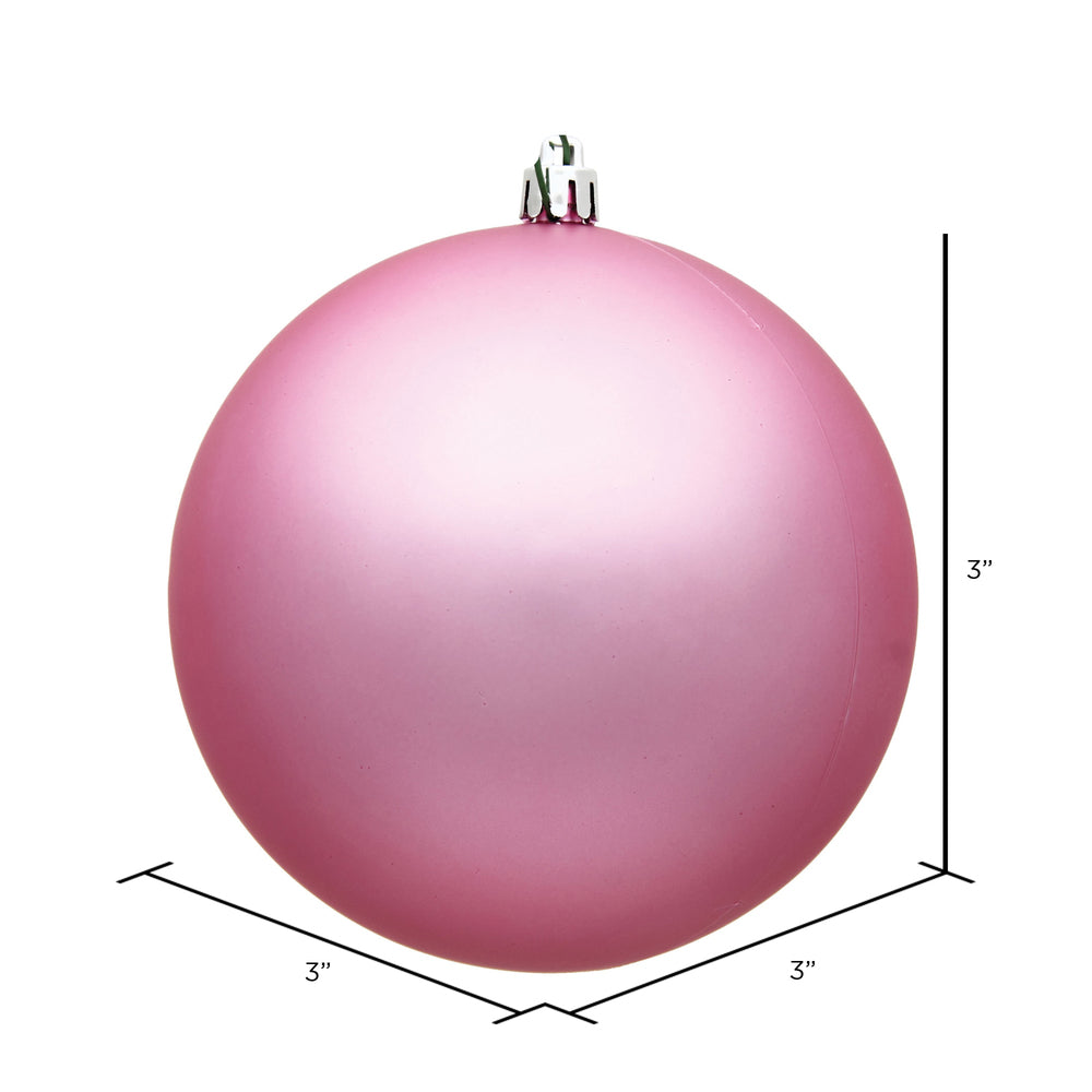 Vickerman 3" Pink Matte Ball Ornament 12 per Bag