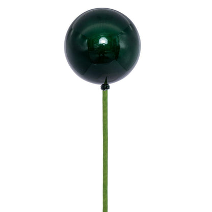 Vickerman 3" x 18" Midnight Green Pearl Ball Ornament Stick 12 per bag.