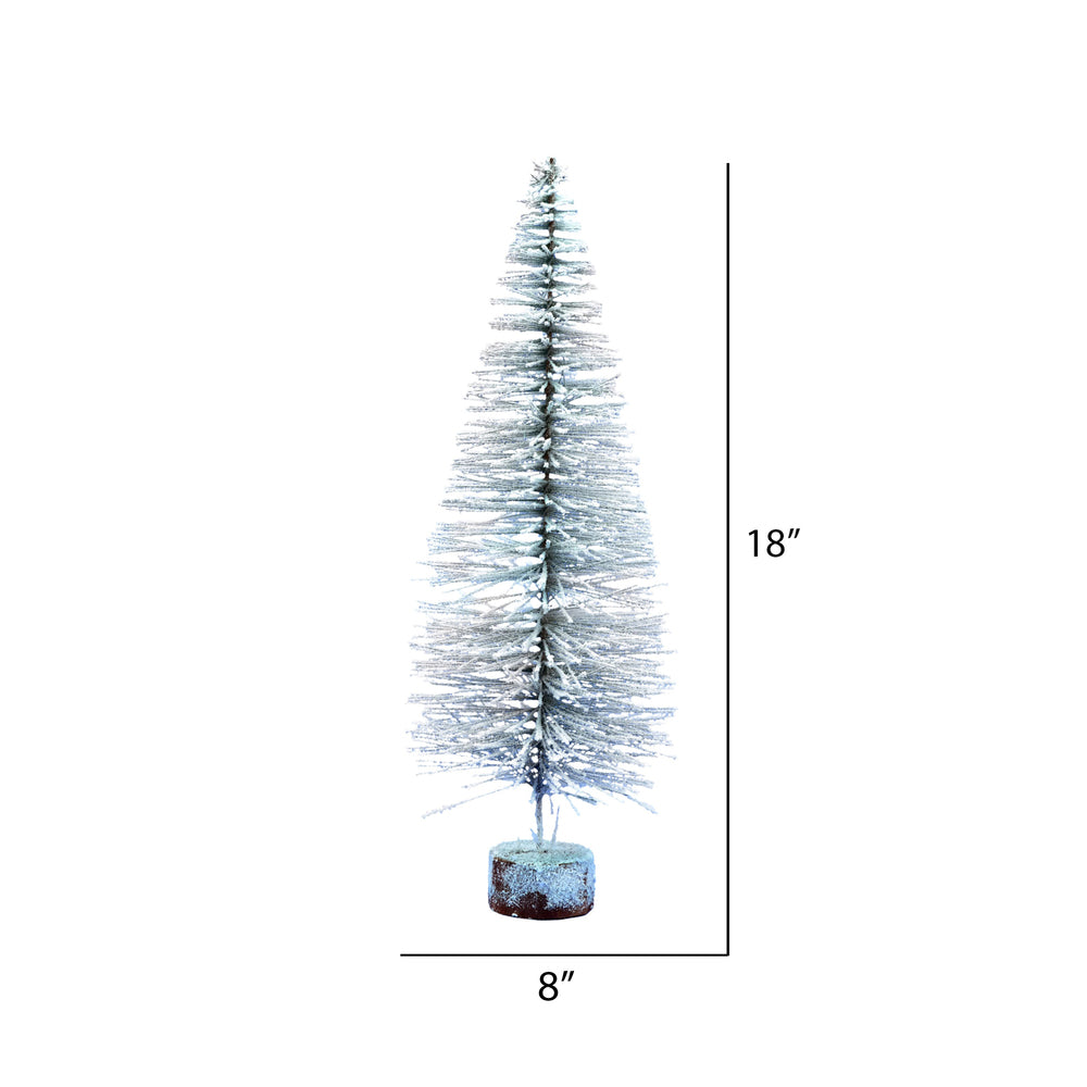 Vickerman 18" flocked Village Artificial Christmas tree Set of 2