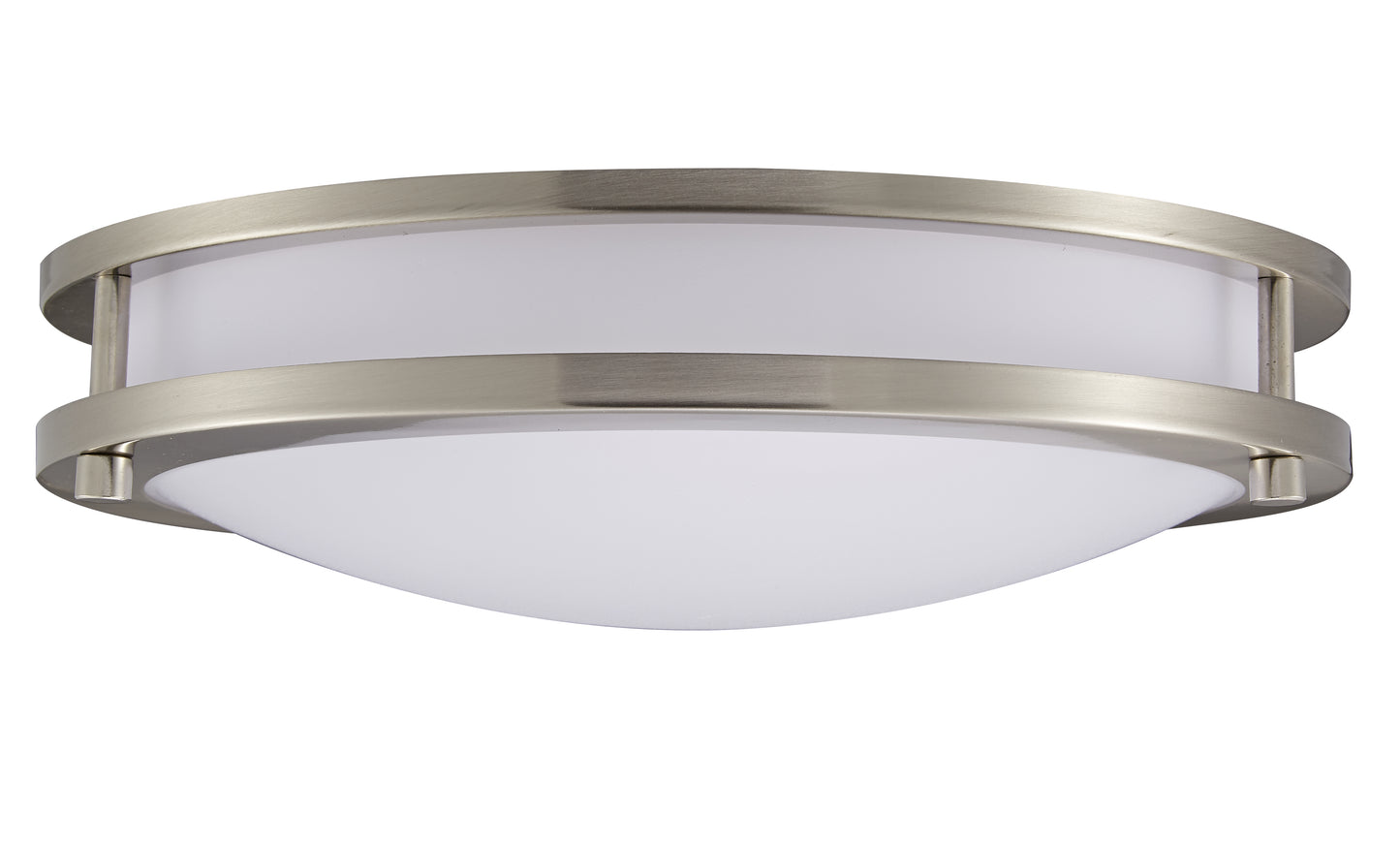ASD Lighting LED Double Ring Flushmount 14inch 21W 120V Triac 3000/4000/5000K Nickel ETL