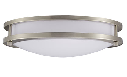 ASD Lighting LED Double Ring Flushmount 14inch 21W 120V Triac 3000/4000/5000K Nickel ETL