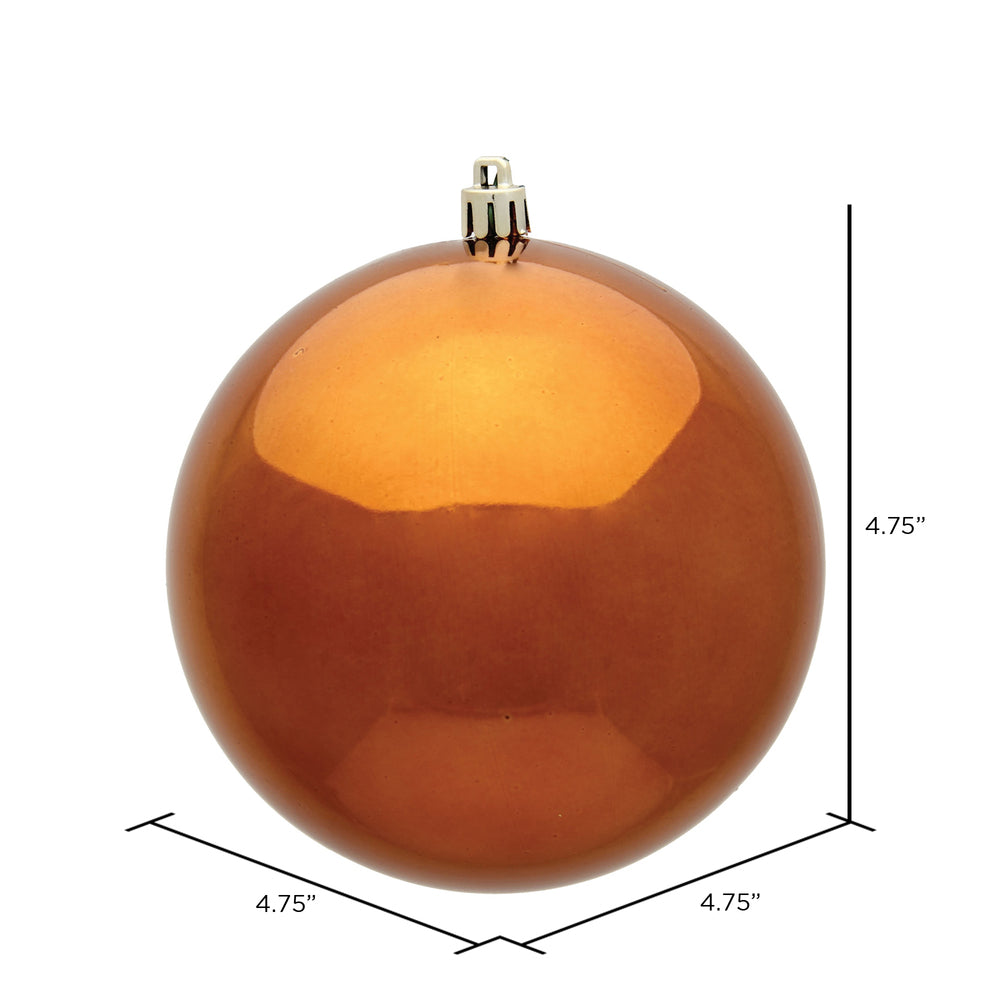 Vickerman 4.75" Copper Shiny Ball Ornament 4 per Bag