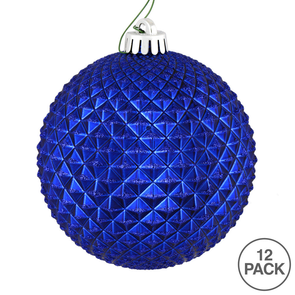 Vickerman 2.75" Cobalt Blue Durian Glitter Ball Ornament 12 per Bag