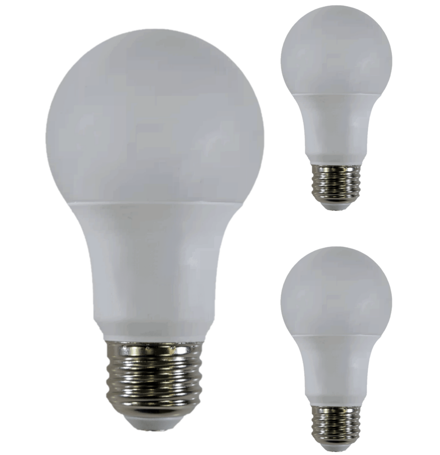 Damar A19 LED Light Bulb 5.5W 450 Lumen E26 Medium Base 5000K Bright White for Bedroom Living Room Lamp Home Light Bulb 120V CRI80 300° Beam Angle Dry/Damp Location White Finish Pack of 3