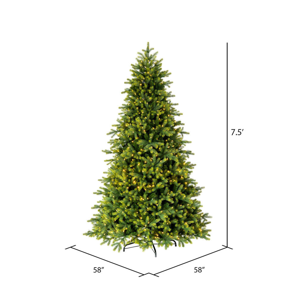 Vickerman 7.5' x 58" Jersey Fraser Fir Artificial Christmas Tree LED Warm White Lights