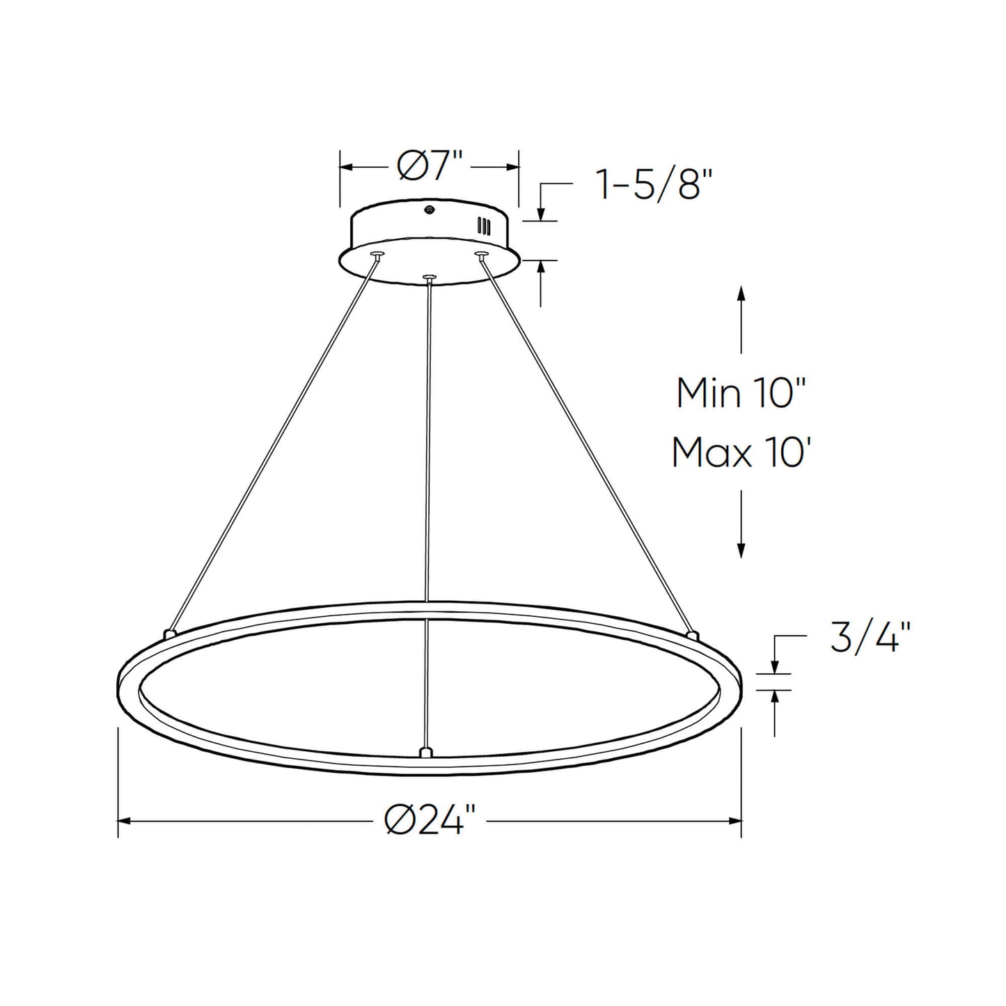 DALS Lighting Circa 24 Inch 5CCT Round LED Pendant