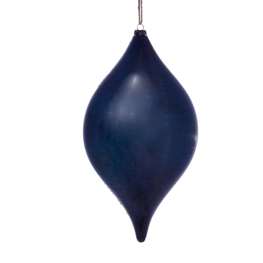 Vickerman 11.5" Midnight Blue Wood Grain Drop Christmas Ornament Pack of 2