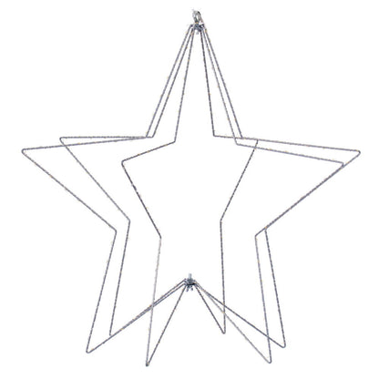 Vickerman 240 lights x 24" Warm White LED Five Point Star Steel Wire Silhouette Light.